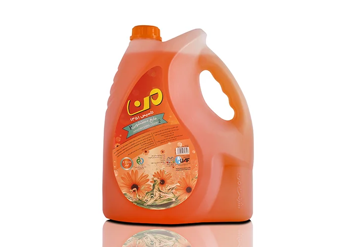 تصویر مایع دستشویی چهار لیتری من - رنگ نارنجی